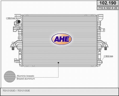AHE 102.190 - Radiatore, Raffreddamento motore www.autoricambi360.it