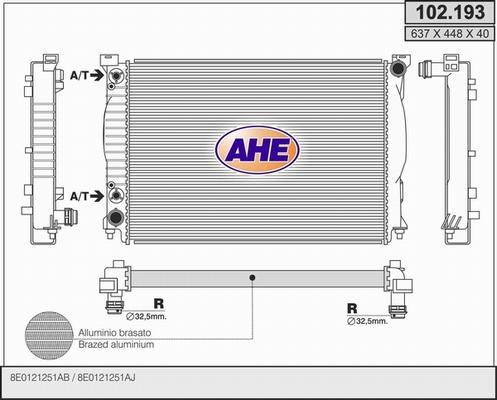 AHE 102.193 - Radiatore, Raffreddamento motore www.autoricambi360.it