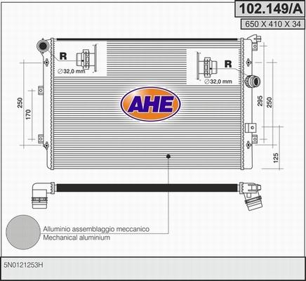 AHE 102.149/A - Radiatore, Raffreddamento motore www.autoricambi360.it