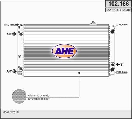 AHE 102.166 - Radiatore, Raffreddamento motore www.autoricambi360.it