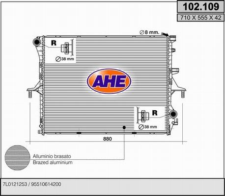 AHE 102.109 - Radiatore, Raffreddamento motore www.autoricambi360.it