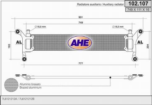 AHE 102.107 - Radiatore, Raffreddamento motore www.autoricambi360.it