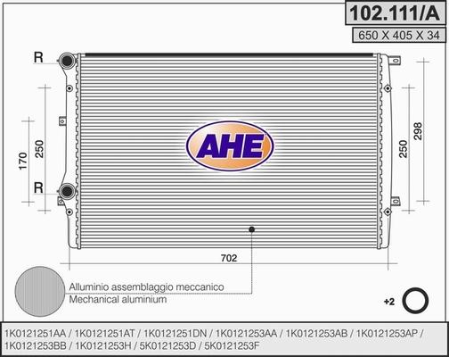 AHE 102.111/A - Radiatore, Raffreddamento motore www.autoricambi360.it