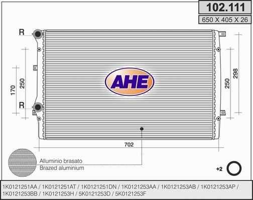 AHE 102.111 - Radiatore, Raffreddamento motore www.autoricambi360.it