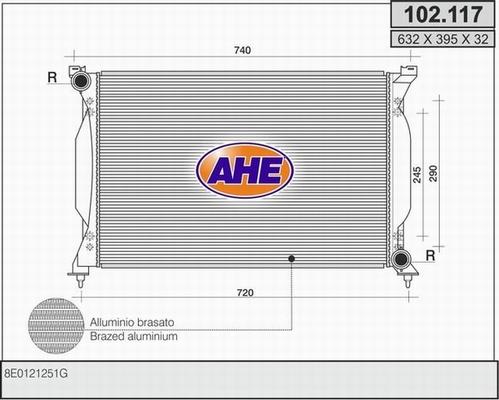 AHE 102.117 - Radiatore, Raffreddamento motore www.autoricambi360.it