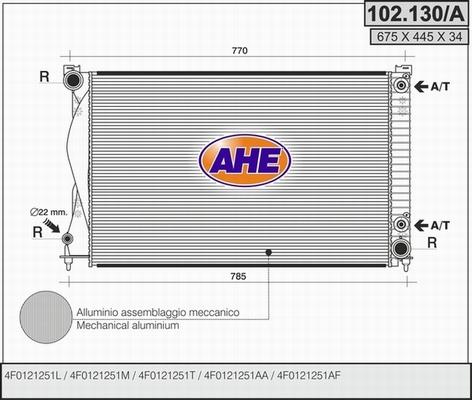 AHE 102.130/A - Radiatore, Raffreddamento motore www.autoricambi360.it