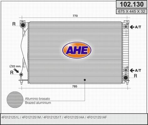 AHE 102.130 - Radiatore, Raffreddamento motore www.autoricambi360.it