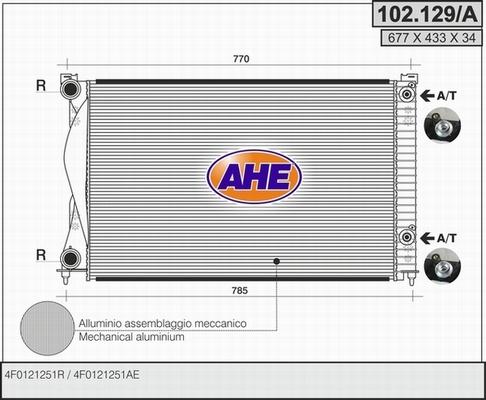 AHE 102.129/A - Radiatore, Raffreddamento motore www.autoricambi360.it