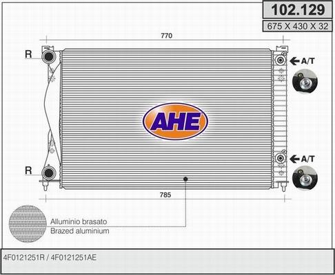 AHE 102.129 - Radiatore, Raffreddamento motore www.autoricambi360.it
