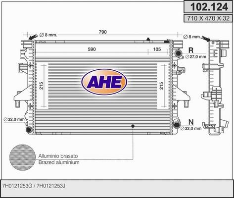 AHE 102.124 - Radiatore, Raffreddamento motore www.autoricambi360.it