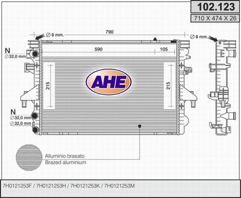 AHE 102.123 - Radiatore, Raffreddamento motore www.autoricambi360.it