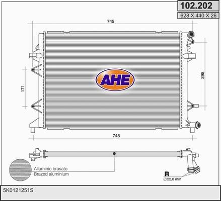 AHE 102.202 - Radiatore, Raffreddamento motore www.autoricambi360.it