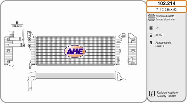 AHE 102.214 - Radiatore, Raffreddamento motore www.autoricambi360.it