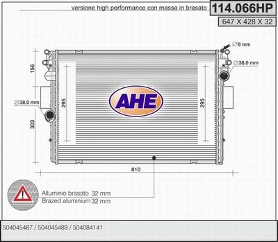 AHE 114.066HP - Radiatore, Raffreddamento motore www.autoricambi360.it