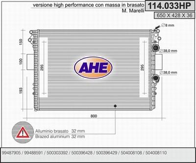 AHE 114.033HP - Radiatore, Raffreddamento motore www.autoricambi360.it