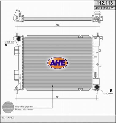 AHE 112.113 - Radiatore, Raffreddamento motore www.autoricambi360.it