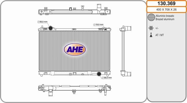 AHE 130.369 - Radiatore, Raffreddamento motore www.autoricambi360.it