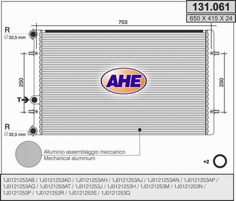 AHE 131.061 - Radiatore, Raffreddamento motore www.autoricambi360.it