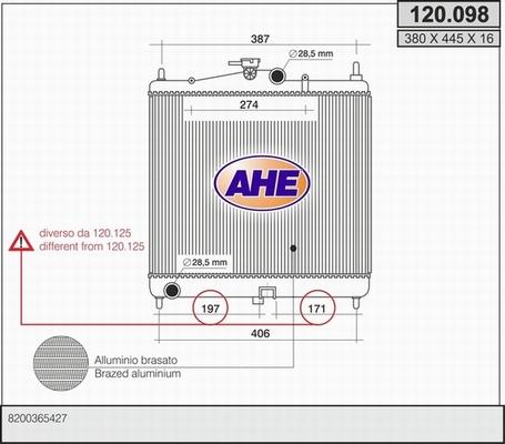 AHE 120.098 - Radiatore, Raffreddamento motore www.autoricambi360.it