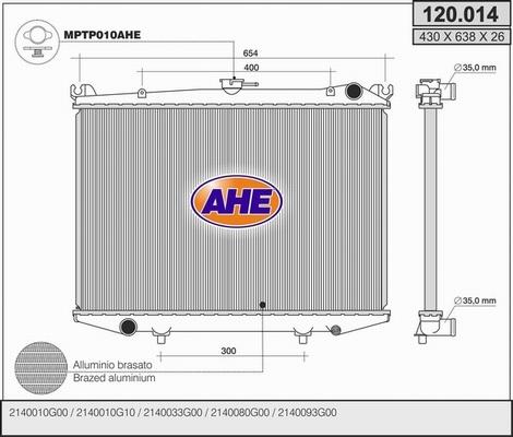 AHE 120.014 - Radiatore, Raffreddamento motore www.autoricambi360.it