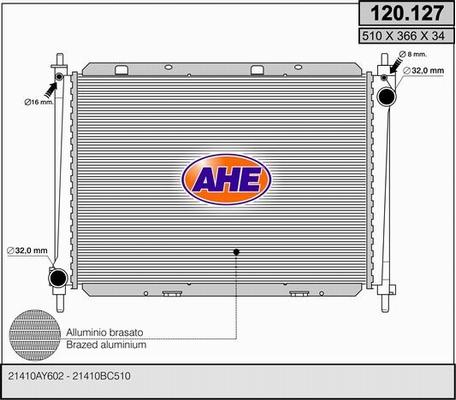 AHE 120.127 - Radiatore, Raffreddamento motore www.autoricambi360.it
