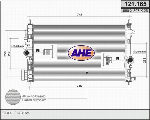 AHE 121.165 - Radiatore, Raffreddamento motore www.autoricambi360.it