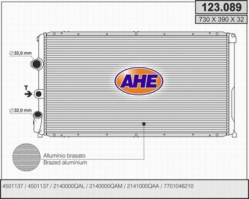 AHE 123.089 - Radiatore, Raffreddamento motore www.autoricambi360.it