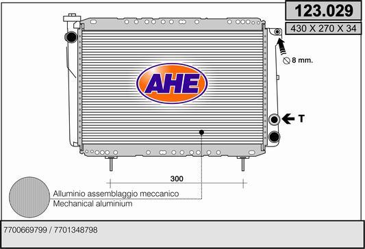 AHE 123.029 - Radiatore, Raffreddamento motore www.autoricambi360.it