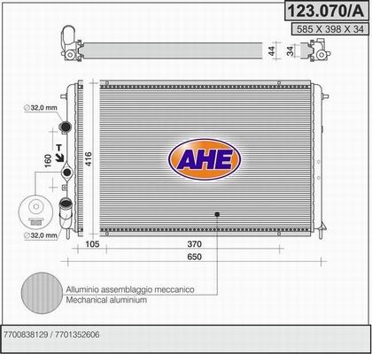 AHE 123.070/A - Radiatore, Raffreddamento motore www.autoricambi360.it