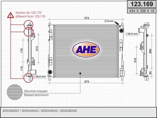 AHE 123.169 - Radiatore, Raffreddamento motore www.autoricambi360.it