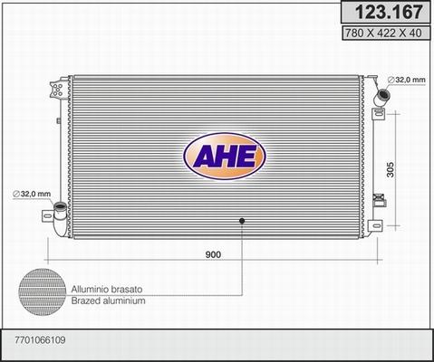 AHE 123.167 - Radiatore, Raffreddamento motore www.autoricambi360.it