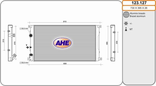 AHE 123.127 - Radiatore, Raffreddamento motore www.autoricambi360.it