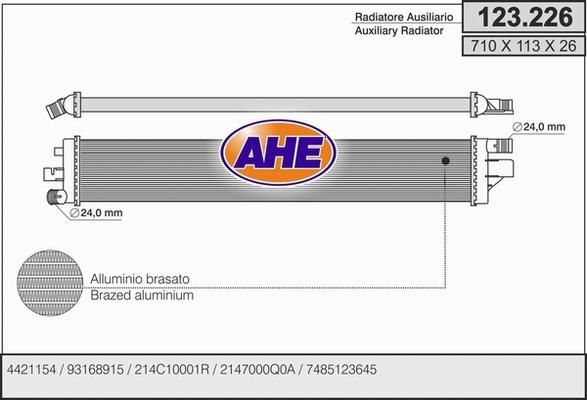 AHE 123.226 - Radiatore, Raffreddamento motore www.autoricambi360.it