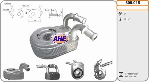AHE 809.015 - Radiatore olio, Olio motore www.autoricambi360.it
