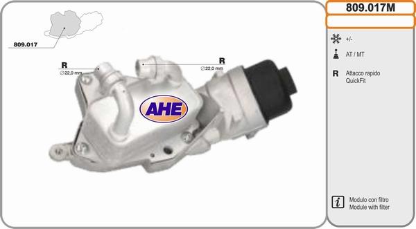 AHE 809.017M - Radiatore olio, Olio motore www.autoricambi360.it