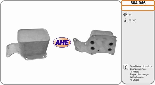 AHE 804.046 - Radiatore olio, Olio motore www.autoricambi360.it