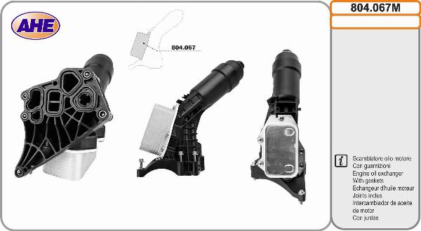 AHE 804.067M - Radiatore olio, Olio motore www.autoricambi360.it