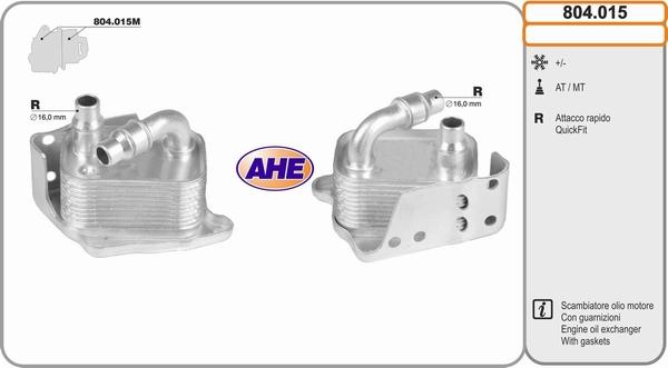 AHE 804.015 - Radiatore olio, Olio motore www.autoricambi360.it