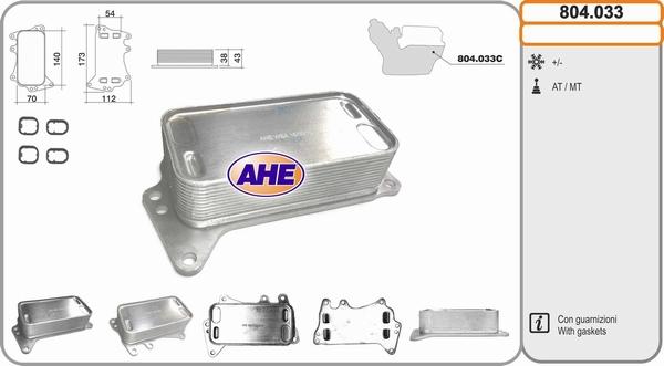 AHE 804.033 - Radiatore olio, Olio motore www.autoricambi360.it