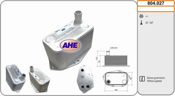 AHE 804.027 - Radiatore olio, Olio motore www.autoricambi360.it