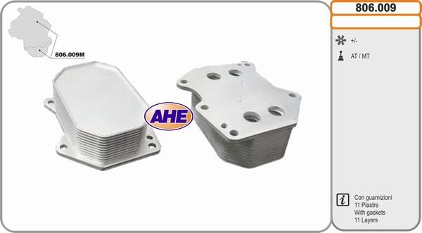 AHE 806.009 - Radiatore olio, Olio motore www.autoricambi360.it