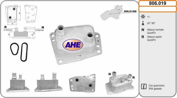 AHE 806.019 - Radiatore olio, Olio motore www.autoricambi360.it