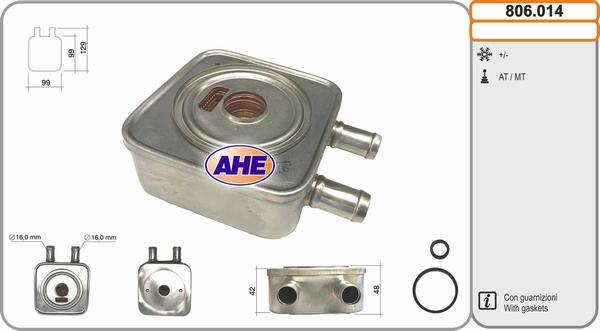 AHE 806.014 - Radiatore olio, Olio motore www.autoricambi360.it