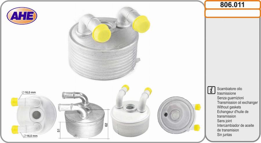 AHE 806.011 - Radiatore olio, Olio motore www.autoricambi360.it