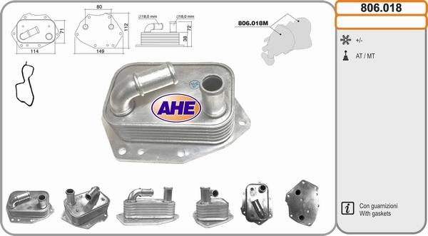 AHE 806.018 - Radiatore olio, Olio motore www.autoricambi360.it