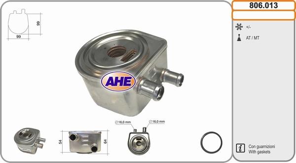 AHE 806.013 - Radiatore olio, Olio motore www.autoricambi360.it