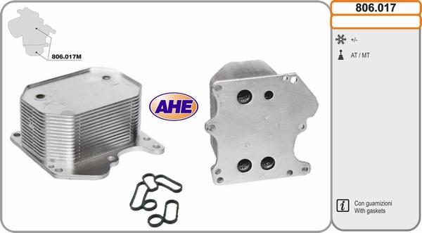 AHE 806.017 - Radiatore olio, Olio motore www.autoricambi360.it