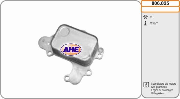 AHE 806.025 - Radiatore olio, Olio motore www.autoricambi360.it