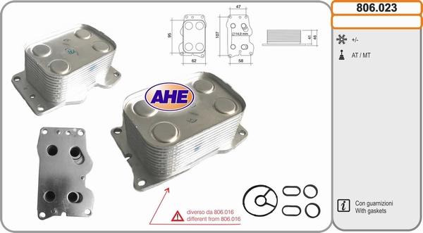 AHE 806.023 - Radiatore olio, Olio motore www.autoricambi360.it