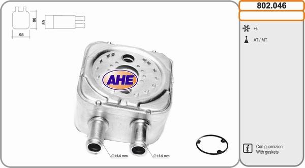 AHE 802.046 - Radiatore olio, Olio motore www.autoricambi360.it